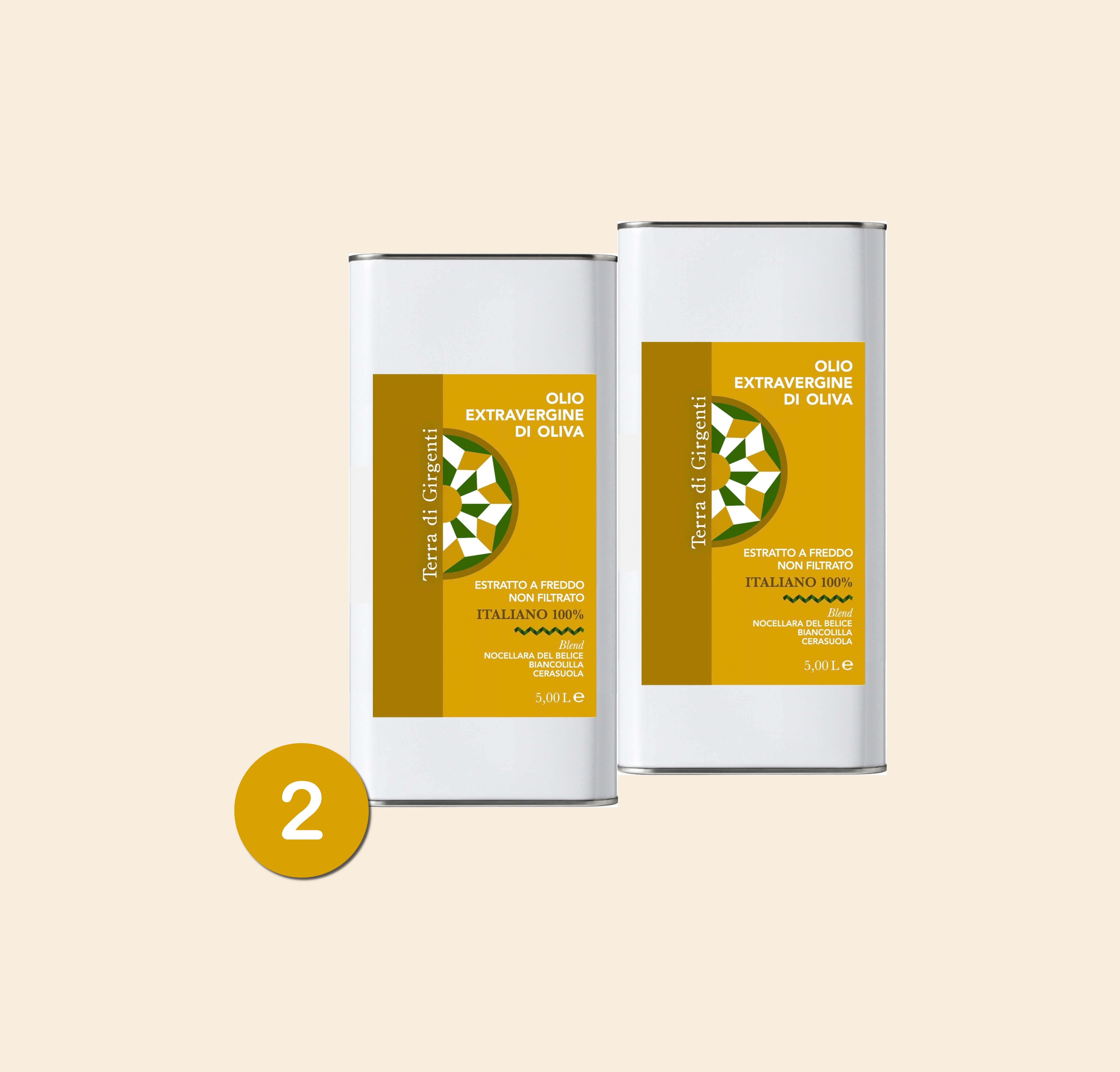 Confezione 2 Lattine da 5 Litri Olio EVO Siciliano